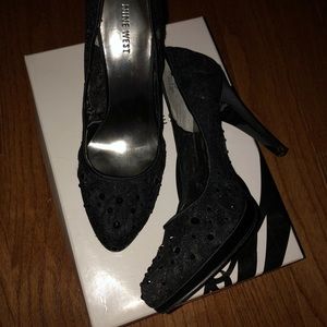 black Nine West studded pumps. size 8.5